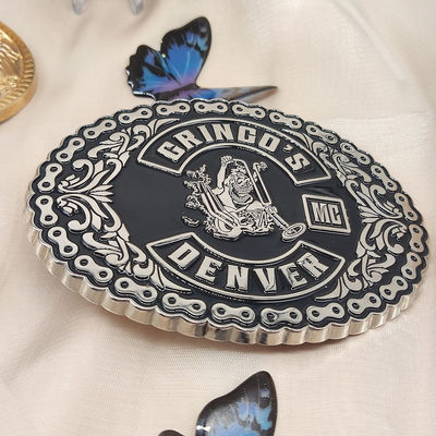 কেনা কাস্টম 3D লোগো মোটরসাইকেল অ্যান্টিক বেল্ট Buckle নিকেল নরম এনামেল বেল্ট Buckle online manufacture