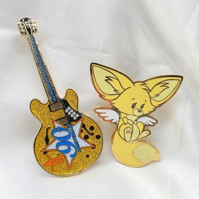 UV Printing Custom Logo Cute Enamel Pins Gold Plated Hard Metal Lapel Pin