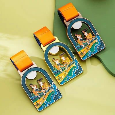 3 Inch Custom Medals Die Cast Custom Engraved Medals Rose Gold Custom Enamel