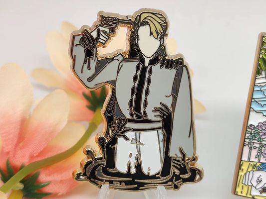 কেনা 1.5 Inch Soft Enamel Lapel Pin Custom Zinc Alloy Metal Badge for Branding online manufacture