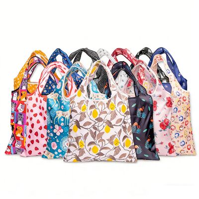 ভালো দাম Eco Friendly Recycled Foldable Tote Shopping Ripstop Polyester Waterproof Reusable Custom Promotional Grocery Bags অনলাইন