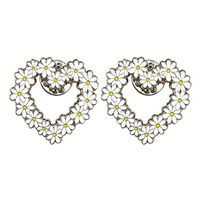 কেনা ডেইজি এনামেল পিন হার্ট আকৃতির ব্রাশ ব্যাকপ্যাক জ্যাকেট ফ্যাশন উপহার পাইকারি জন্য ল্যাপেল পিন online manufacture