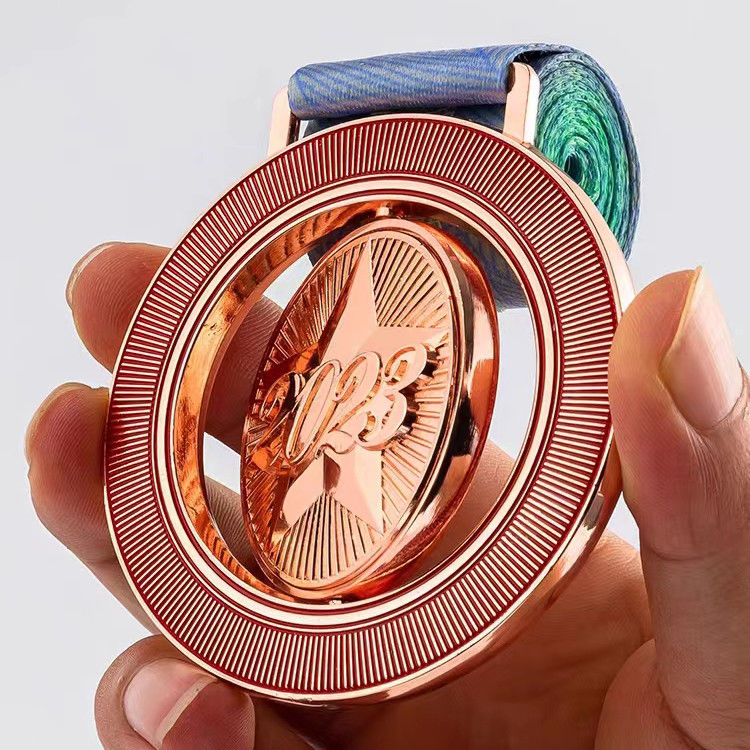 3 Inch Custom Medals Die Cast Custom Engraved Medals Rose Gold Custom Enamel