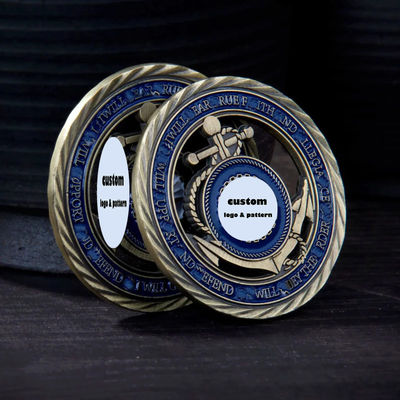 ভালো দাম ডাবল-সাইডেড স্মারক ব্যবহারের জন্য জিঙ্ক খাদে ডাই কাটিং মুদ্রণ সহ কাস্টম চ্যালেঞ্জ মুদ্রা অনলাইন