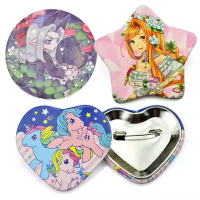 ভালো দাম প্রচারমূলক উপহারের জন্য কাস্টম লোগো ৩৭মিমি টিন উপাদান বোতাম ব্যাজ ল্যাপেল পিন অনলাইন