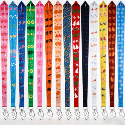 Customized polyester lanyard keychains with silkscreen printing are perfect for personalized motorcycle keys.