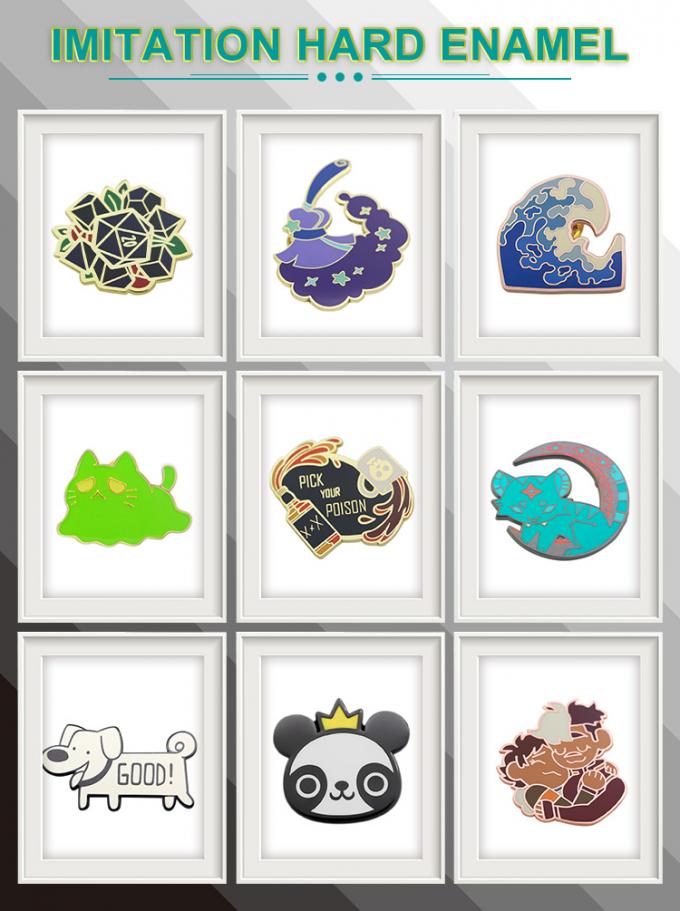 কাস্টম এনামেল পিন কোন ন্যূনতম গ্লিটার ব্রাশ এনিমে হার্ড এনামেল পিন নরম ল্যাপেল ব্যাজ 1