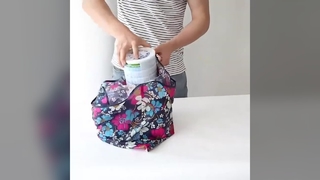 কাস্টম মুদ্রিত টোট ব্যাগ - ভাঁজযোগ্য পুনর্ব্যবহৃত পলিয়েস্টার, সম্পূর্ণ রঙের শপিং এবং প্রচার ব্যাগ